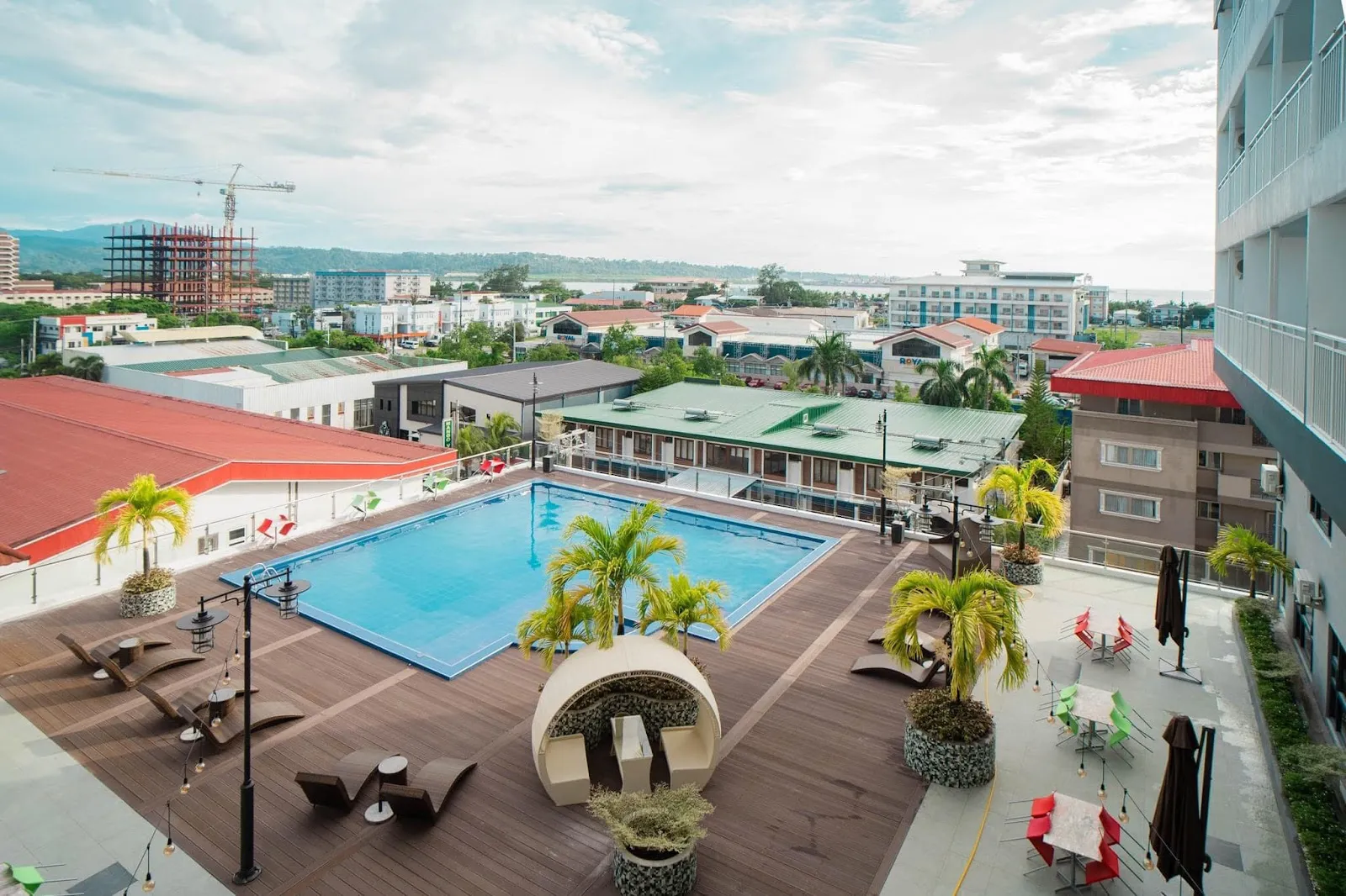 Rooftop pool deck