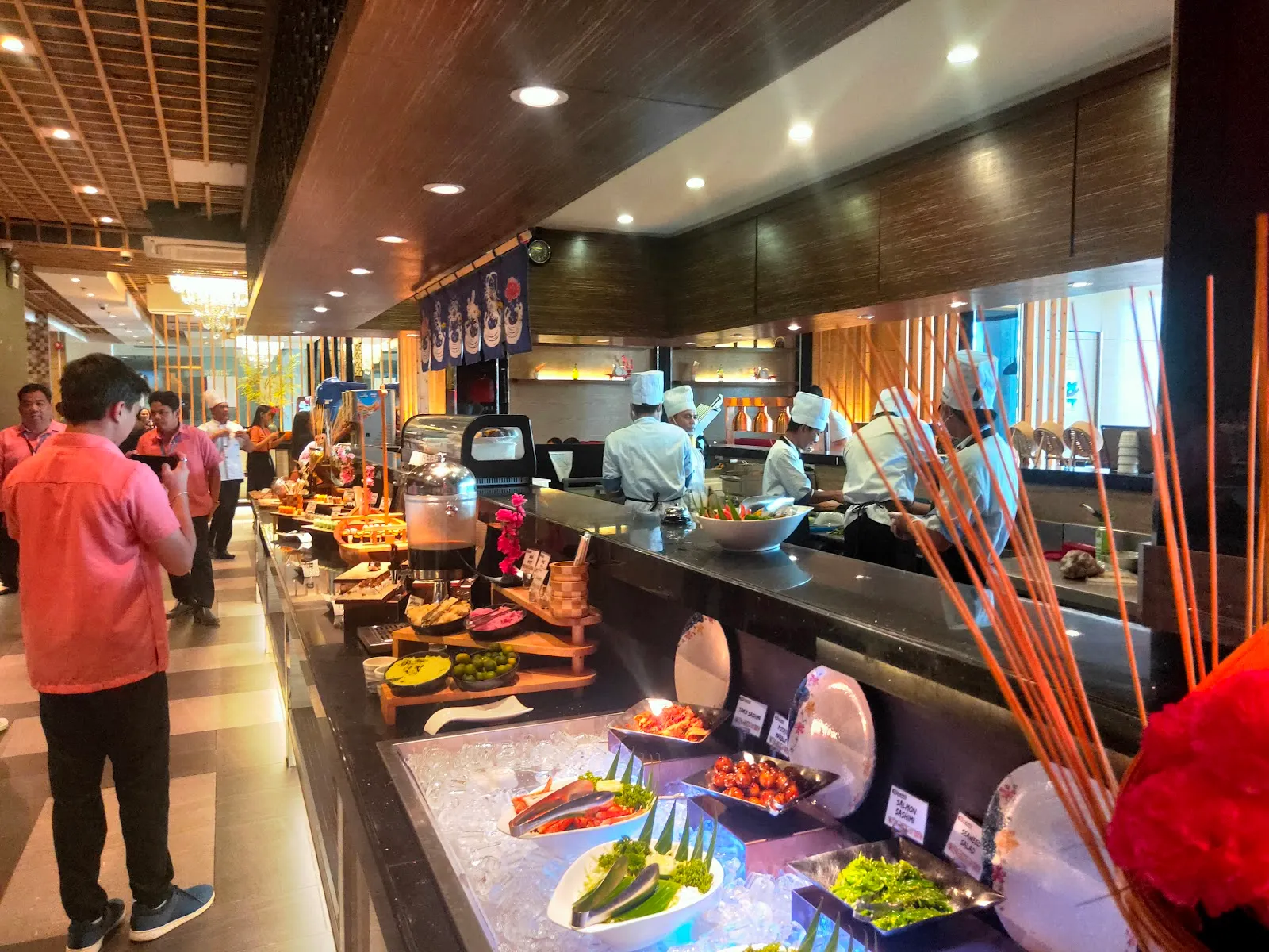 Buffet line and open kitchen