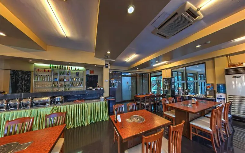 Restaurant interior with bar counter