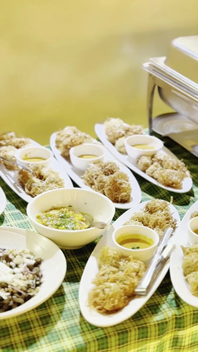Appetizers plated for a group