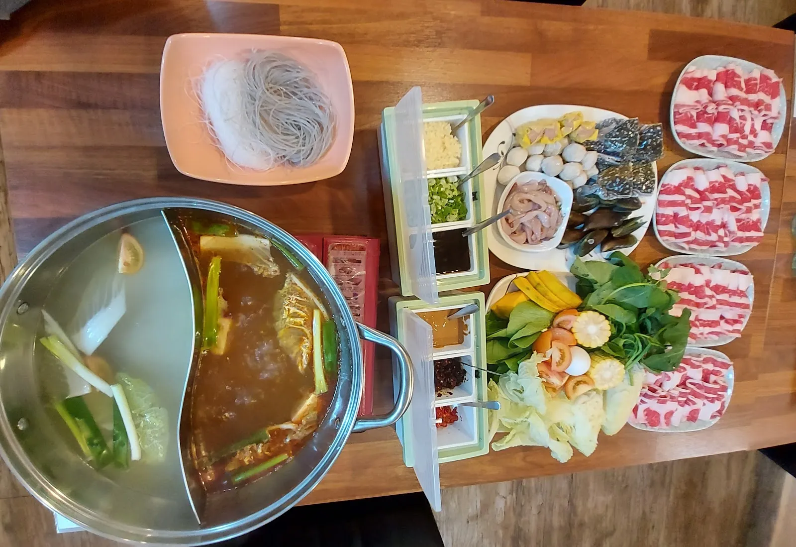 Thai hot pot spread