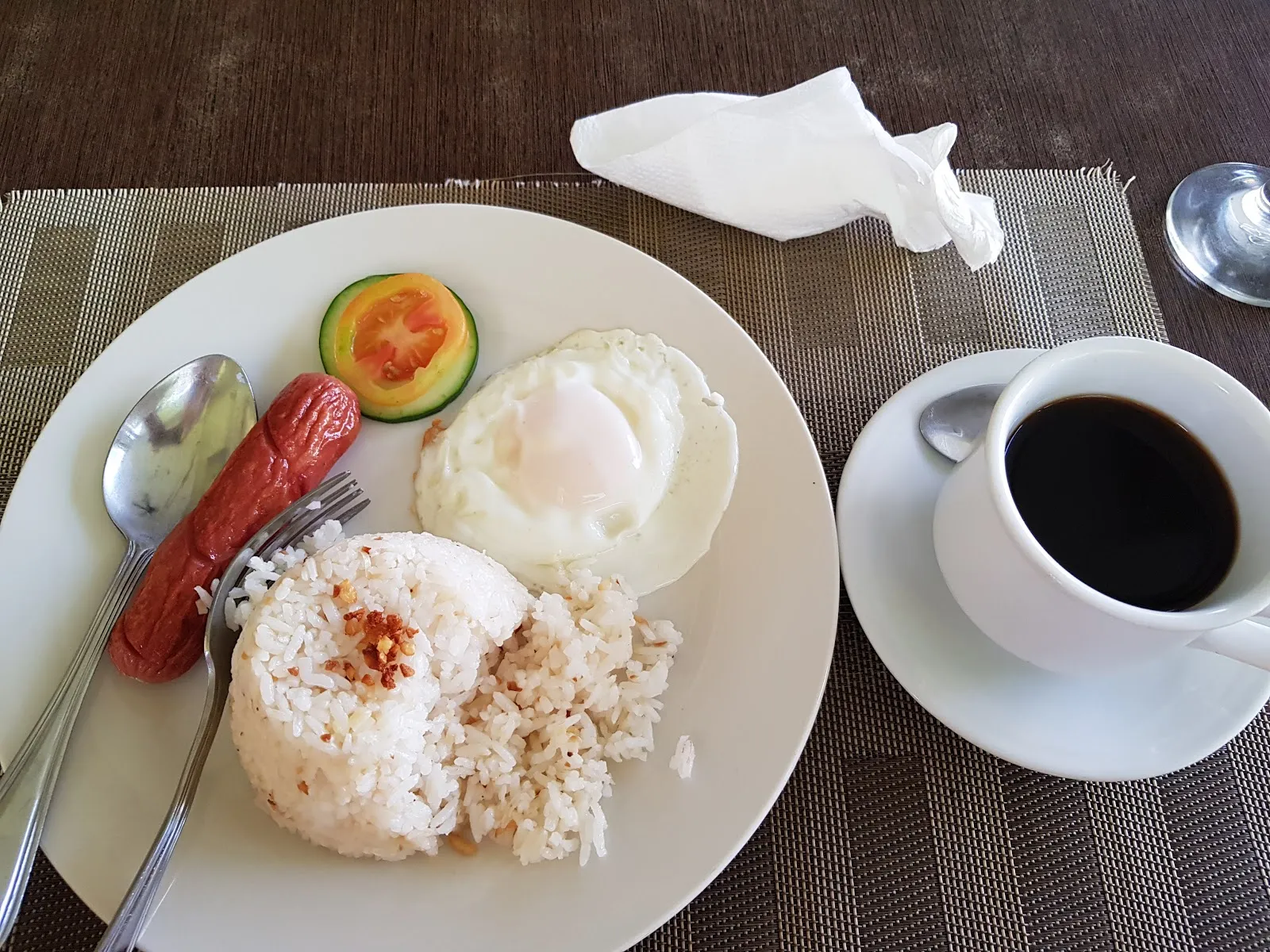 Breakfast plate with coffee