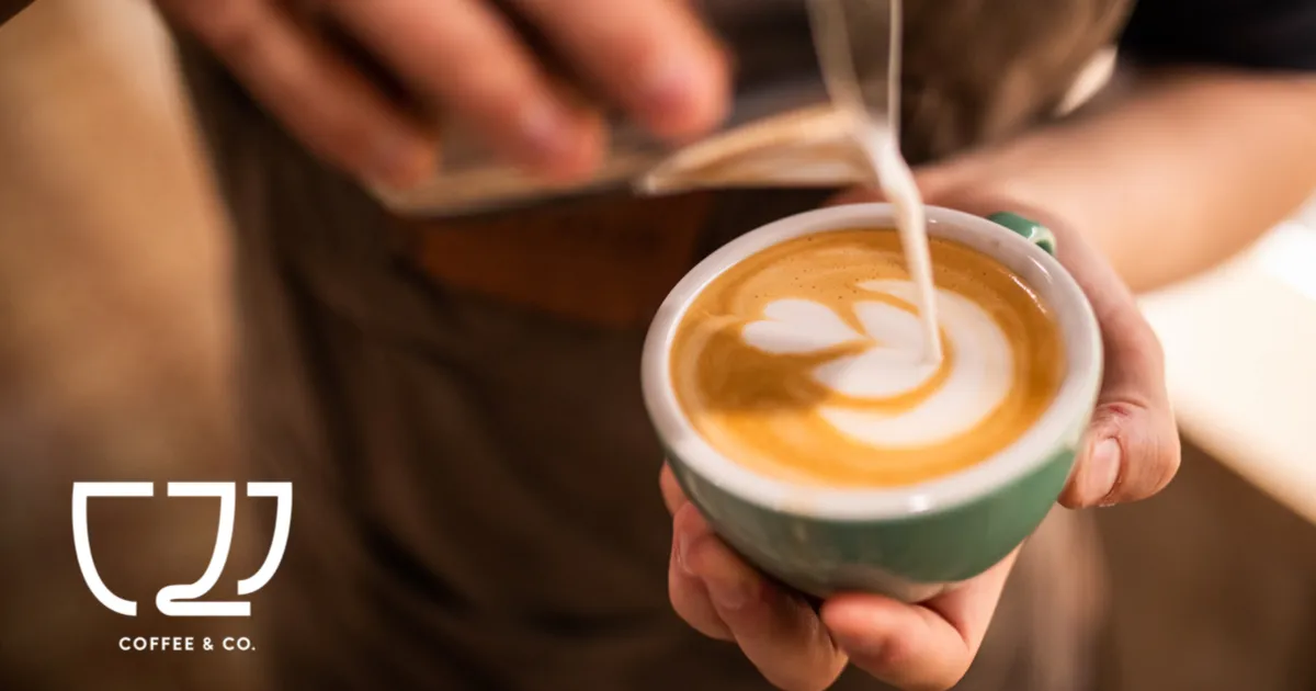 Latte art at the counter
