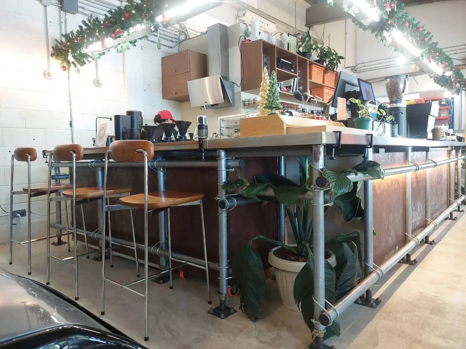 Coffee bar with stools