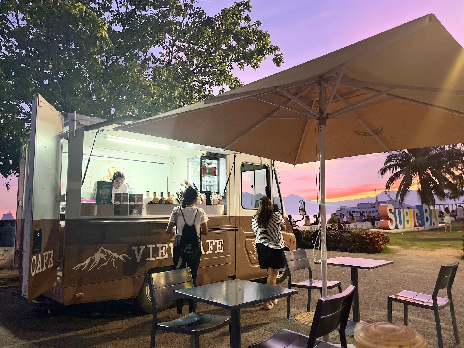 The coffee truck at sunset
