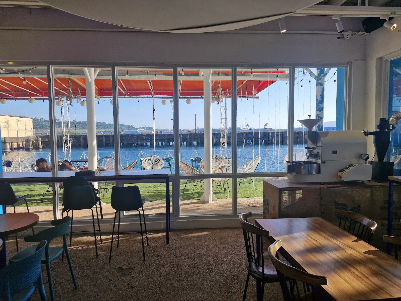 Window seating facing the bay