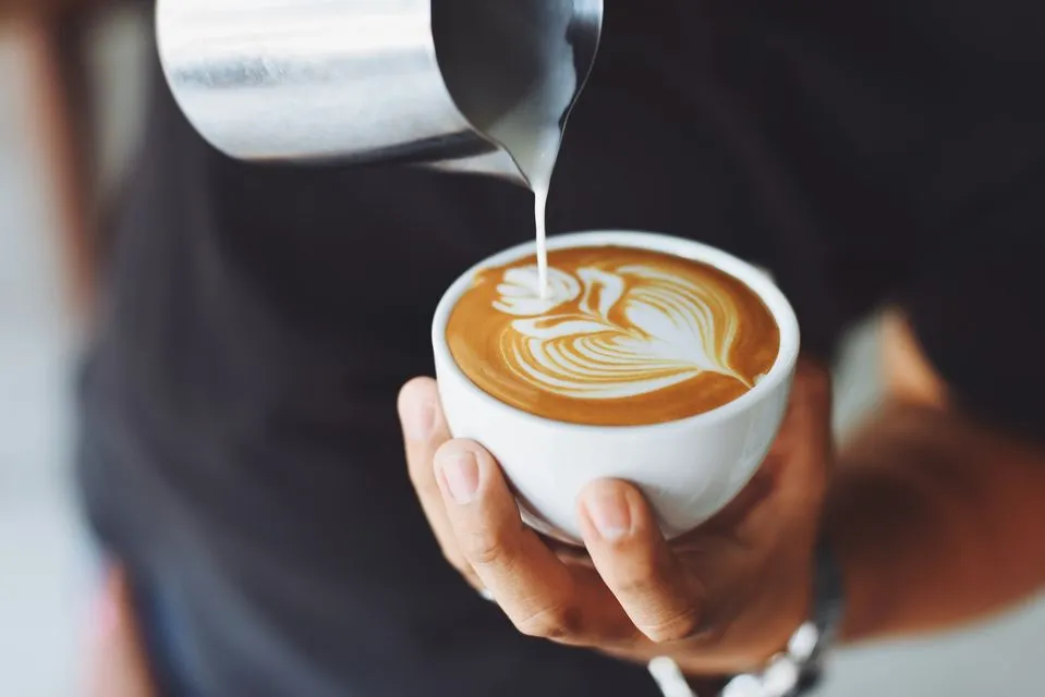 Latte with pour art