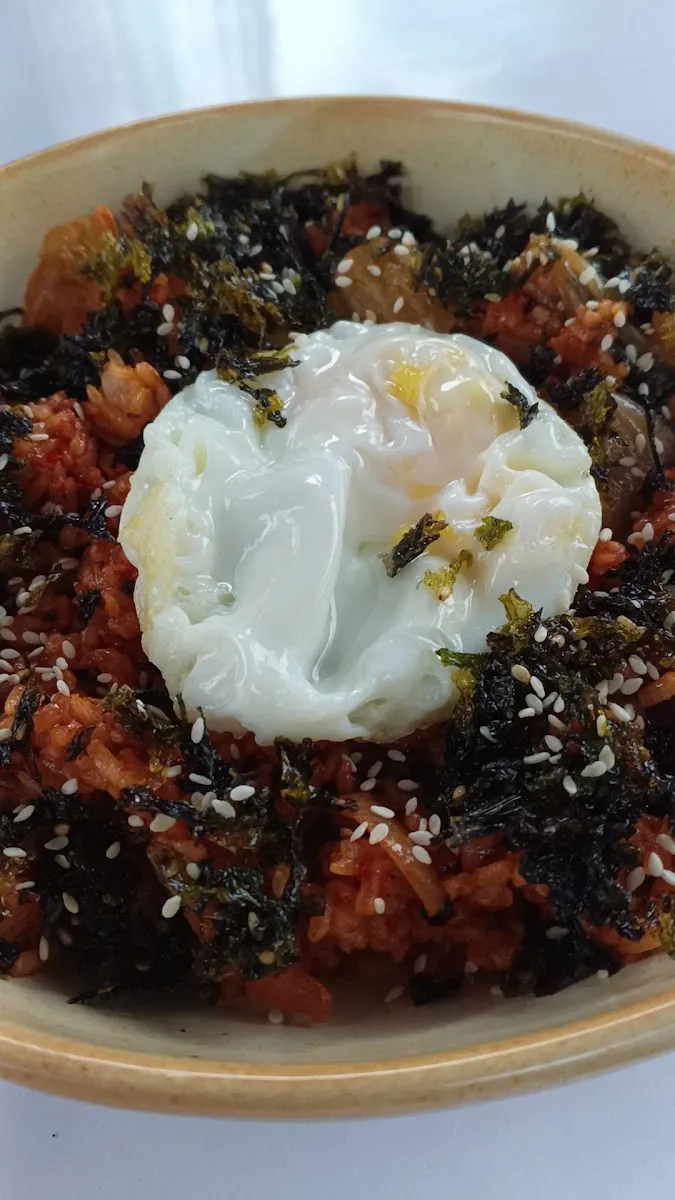 Rice bowl with poached egg