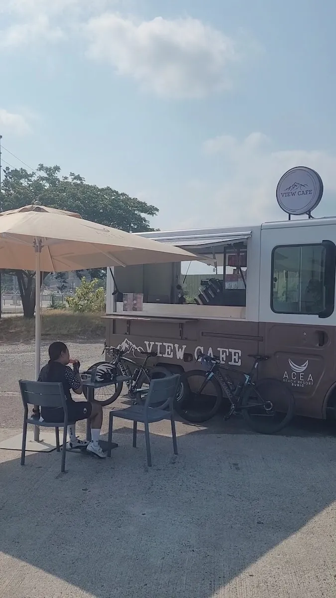 Seating beside the coffee truck