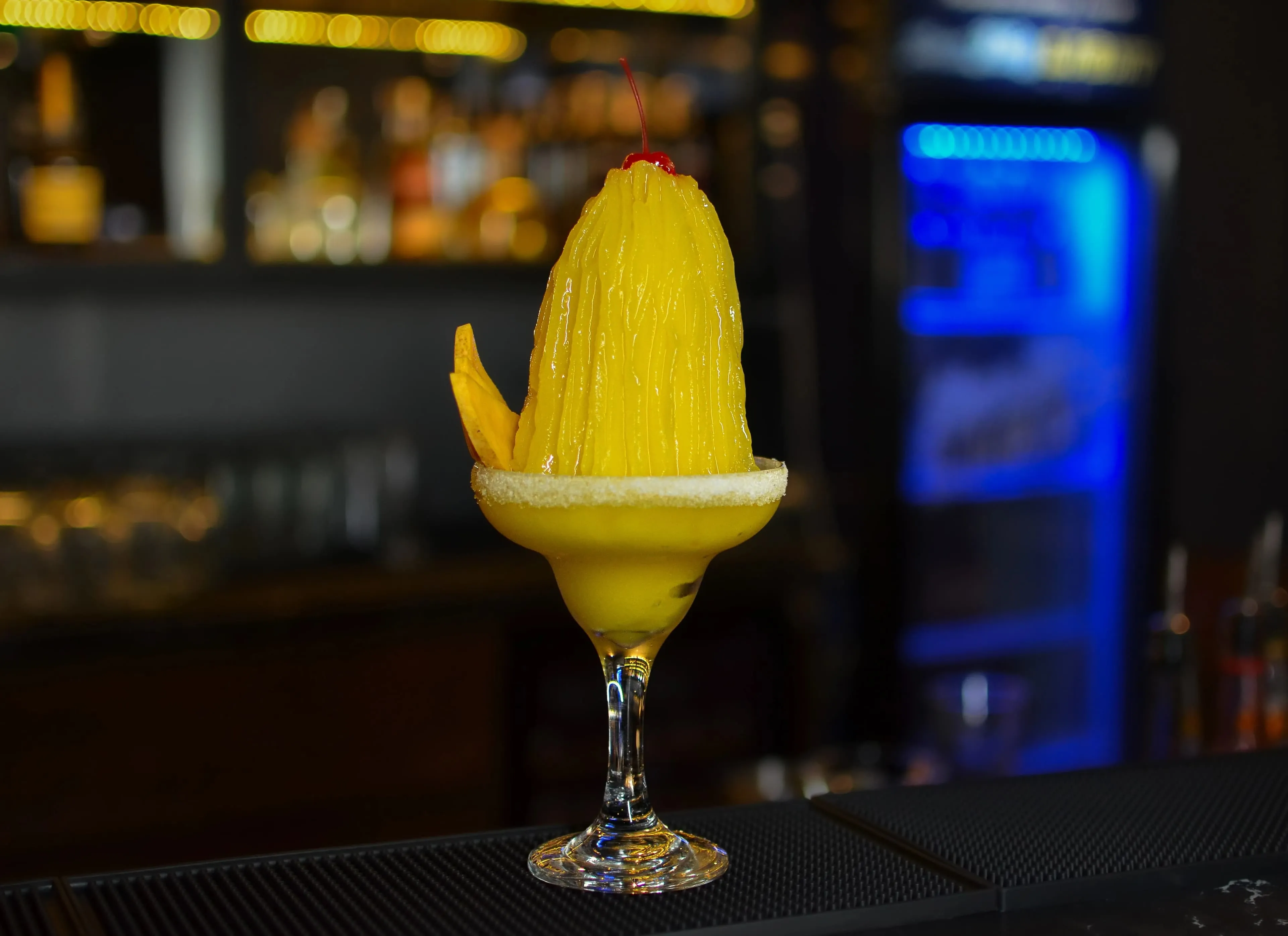 Pineapple-garnished cocktail