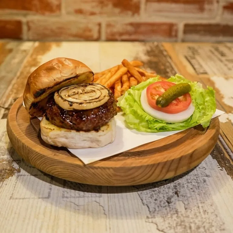 Burger with fries