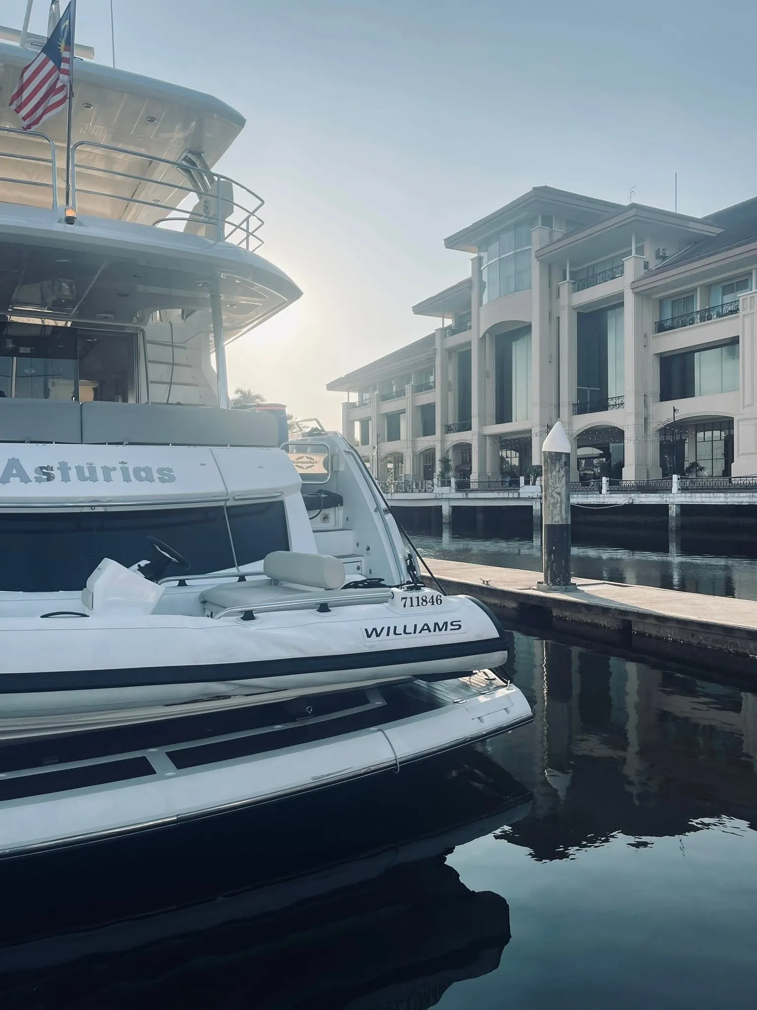 Yacht moored at the marina
