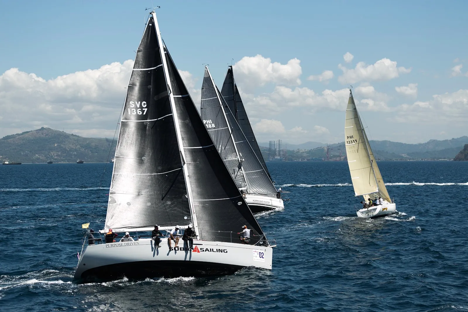 Sailboats racing on Subic Bay