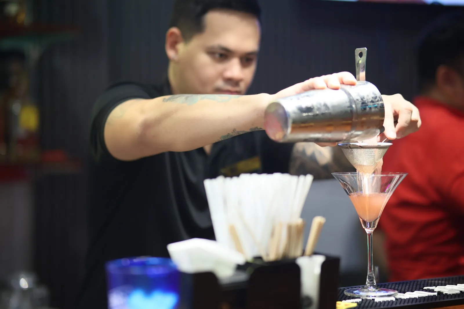 Bartender preparing a cocktail