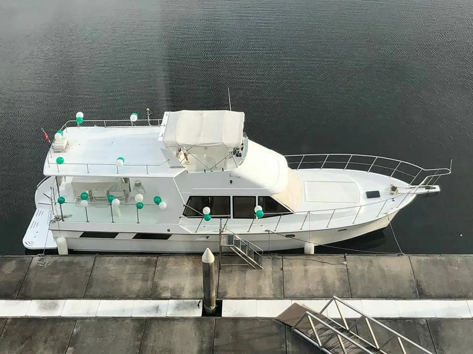 Yacht docked at the pier